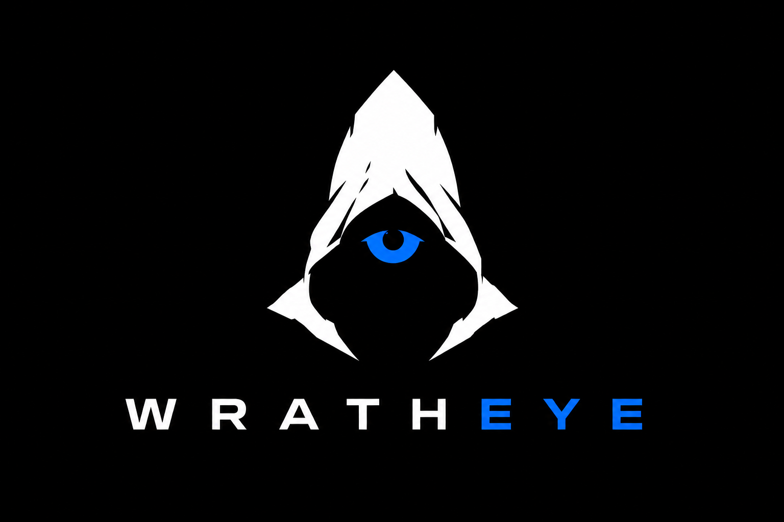 WrathEye Studios logo lockup — hooded emblem above the wordmark