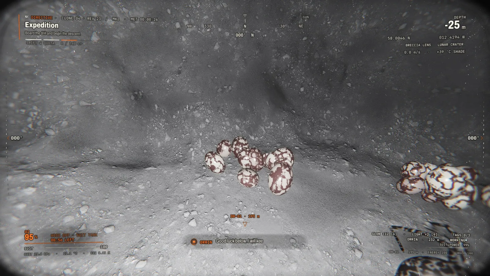 Mottled spider egg clutches half buried in a cave floor